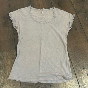 Fringe scoop neck tee